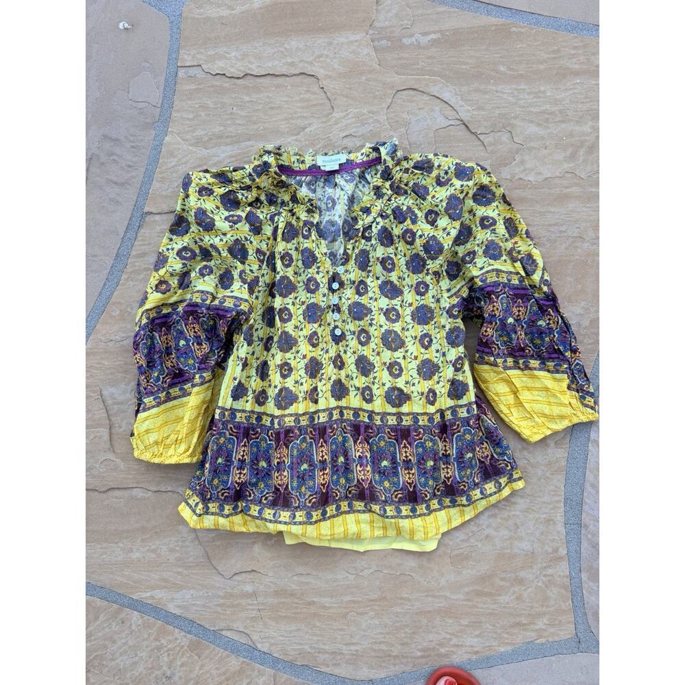Sundance Angelou Top Size PS Yellow Boho Chic